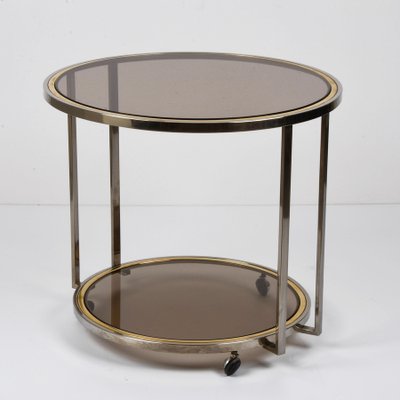 Mid-Century Italian Brass, Chrome & Glass Coffee Table, 1970-JDR-1125474