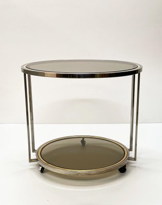 Mid-Century Italian Brass, Chrome & Glass Coffee Table, 1970-JDR-1125474