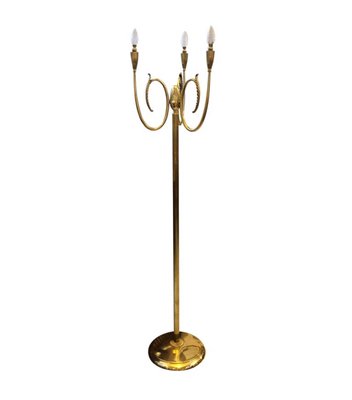 Mid-Century Italian Brass Floor Lamp, 1950s-NMK-676871