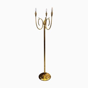 Mid-Century Italian Brass Floor Lamp, 1950s-NMK-676871