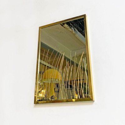 Mid-Century Italian Brass Frame Mirror from Crystal Art, 1950s-GDD-1110883