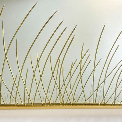 Mid-Century Italian Brass Frame Mirror from Crystal Art, 1950s-GDD-1110883