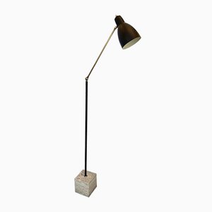 Mid-Century Italian Brass & Lacquered Metal Floor Lamp from Stilnovo, 1950s-FUE-919789