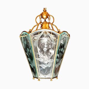 Mid-Century Italian Brass Lantern in the Style of Pietro Chiesa-MBH-1031957