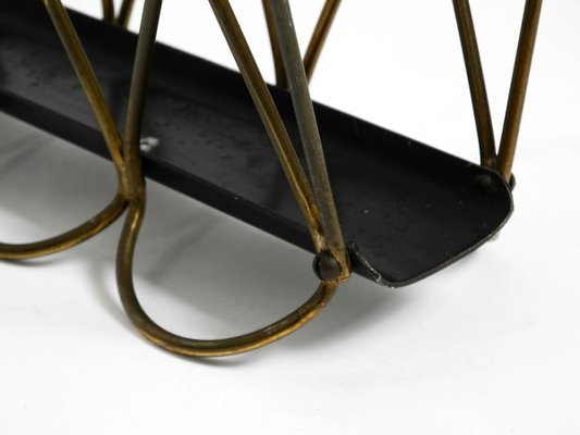 Mid-Century Italian Brass Magazine Rack, 1950s-RR-737060