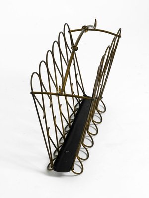 Mid-Century Italian Brass Magazine Rack, 1950s-RR-737060