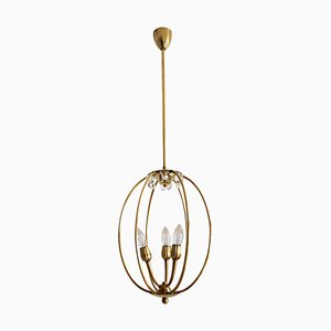 Mid-Century Italian Brass Pendant Lamp in Minimalist Style, 1950s-VNE-965989