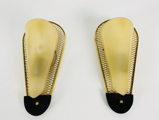 Mid-Century Italian Brass Sconces, 1960s, Set of 2-PUK-1110540