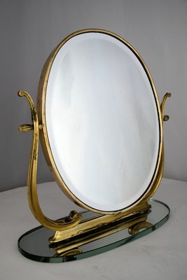 Mid-Century Italian Brass Vanity Mirror from Brusotti-IEI-805802