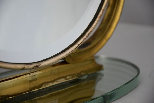 Mid-Century Italian Brass Vanity Mirror from Brusotti-IEI-805802