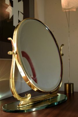 Mid-Century Italian Brass Vanity Mirror from Brusotti-IEI-805802