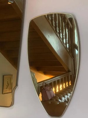 Mid-Century Italian Brass Wall Mirror, 1960-YF-1731611