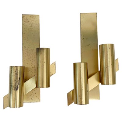 Mid-Century Italian Brass Wall Sconces from Gaetano Sciolari, 1960s, Set of 2-JDR-1126004