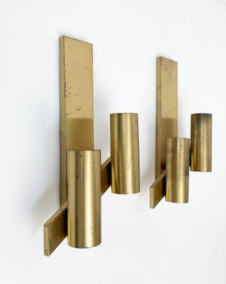 Mid-Century Italian Brass Wall Sconces from Gaetano Sciolari, 1960s, Set of 2-JDR-1126004