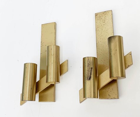 Mid-Century Italian Brass Wall Sconces from Gaetano Sciolari, 1960s, Set of 2-JDR-1126004