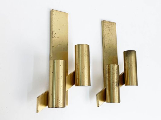 Mid-Century Italian Brass Wall Sconces from Gaetano Sciolari, 1960s, Set of 2-JDR-1126004