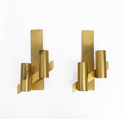 Mid-Century Italian Brass Wall Sconces from Gaetano Sciolari, 1960s, Set of 2-JDR-1126004