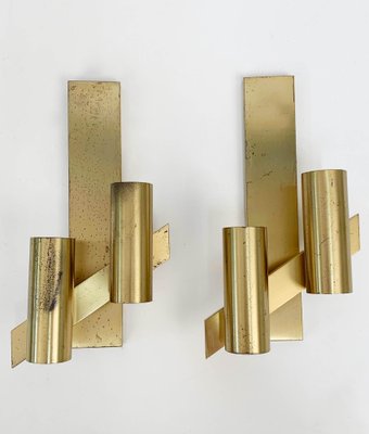 Mid-Century Italian Brass Wall Sconces from Gaetano Sciolari, 1960s, Set of 2-JDR-1126004