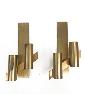 Mid-Century Italian Brass Wall Sconces from Gaetano Sciolari, 1960s, Set of 2-JDR-1126004