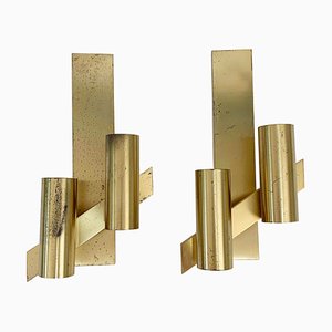 Mid-Century Italian Brass Wall Sconces from Gaetano Sciolari, 1960s, Set of 2-JDR-1126004