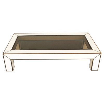 Mid-Century Italian Brass & White Formica Coffee Table, 1970s-JDR-1449585