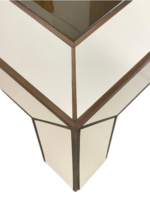 Mid-Century Italian Brass & White Formica Coffee Table, 1970s-JDR-1449585