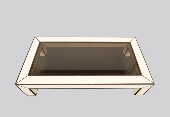 Mid-Century Italian Brass & White Formica Coffee Table, 1970s-JDR-1449585