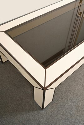 Mid-Century Italian Brass & White Formica Coffee Table, 1970s-JDR-1449585