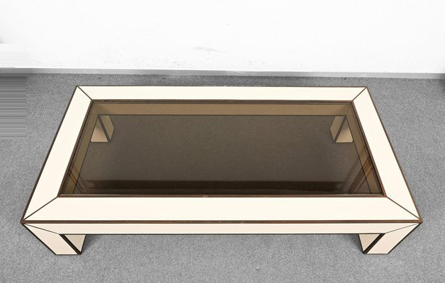 Mid-Century Italian Brass & White Formica Coffee Table, 1970s-JDR-1449585