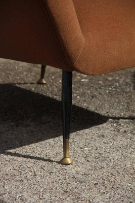 Mid-Century Italian Brown Armchair, 1950s-EH-540880