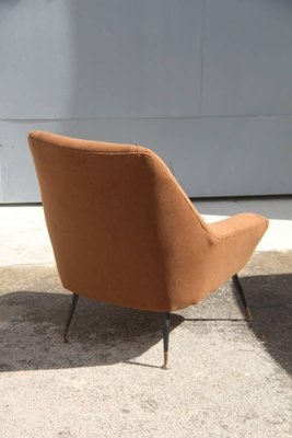 Mid-Century Italian Brown Armchair, 1950s-EH-540880