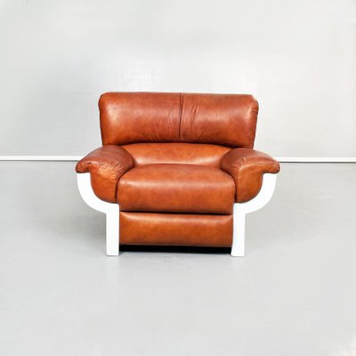 Mid-Century Italian Brown Leather Flou Armchairs by Betti for Habitat IDS, 1970s, Set of 2-GDD-1325527