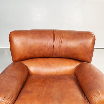 Mid-Century Italian Brown Leather Flou Armchairs by Betti for Habitat IDS, 1970s, Set of 2-GDD-1325527