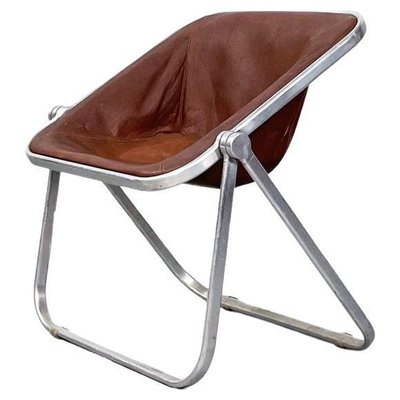 Mid-Century Italian Brown Leather Folding Chair by Giancarlo Piretti from Anonima Castelli, 1970-GDD-1179972