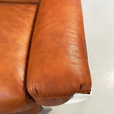 Mid-Century Italian Brown Leather Plastic Sofa Flou by Betti Habitat Ids, 1970s-GDD-1329847