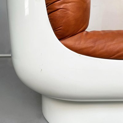 Mid-Century Italian Brown Leather Plastic Sofa Flou by Betti Habitat Ids, 1970s-GDD-1329847