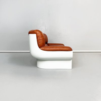 Mid-Century Italian Brown Leather Plastic Sofa Flou by Betti Habitat Ids, 1970s-GDD-1329847