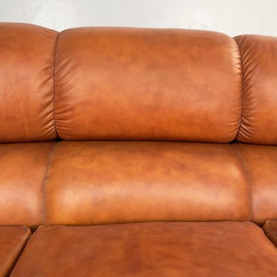 Mid-Century Italian Brown Leather Plastic Sofa Flou by Betti Habitat Ids, 1970s-GDD-1329847