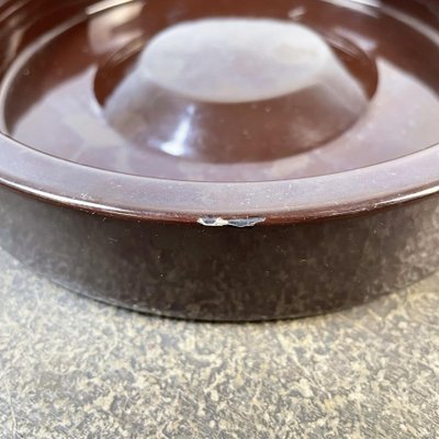 Mid-Century Italian Brown Porcelain Stoneware Ashtray by Mangiarotti Danese, 1970s-GDD-1114705