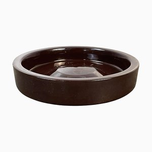 Mid-Century Italian Brown Porcelain Stoneware Ashtray by Mangiarotti Danese, 1970s-GDD-1114705