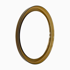 Mid-Century Italian Brown Smoked Acrylic Glass Round Wall Mirror from Guzzini, 1960s-JDR-1125483