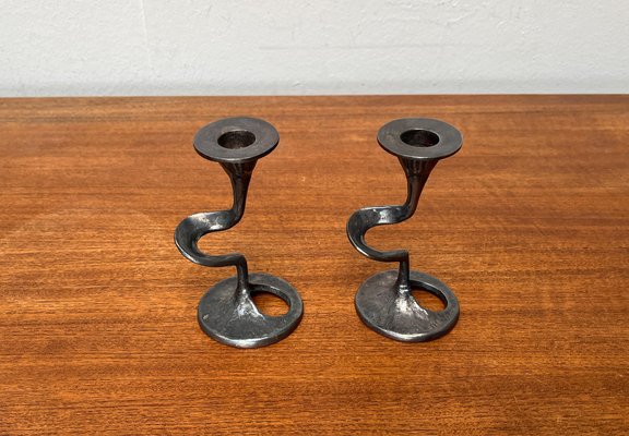 Mid-Century Italian Brutalist Amadeus Series Candleholder by Kurt Jesch for Fratelli Tonini, 1960s, Set of 2-UAH-1716292