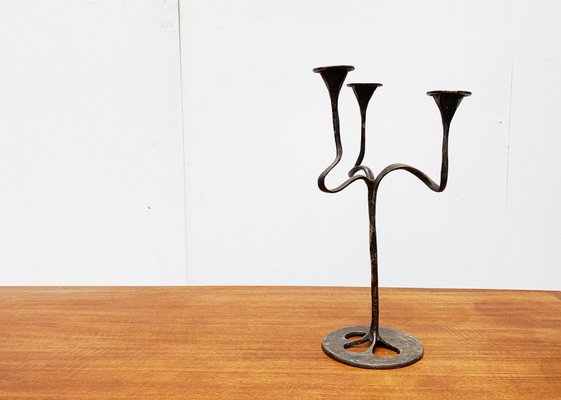 Mid-Century Italian Brutalist Bronze Amadeus Series Candleholder by Kurt Jesch for Fratelli Tonini-UAH-951038