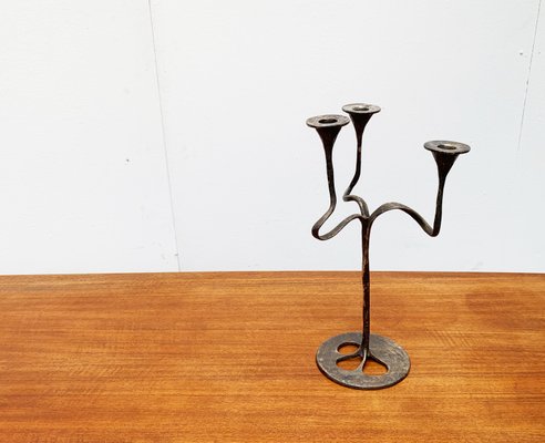 Mid-Century Italian Brutalist Bronze Amadeus Series Candleholder by Kurt Jesch for Fratelli Tonini-UAH-951038