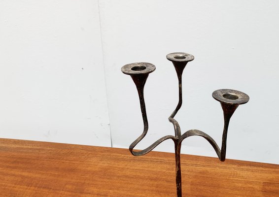 Mid-Century Italian Brutalist Bronze Amadeus Series Candleholder by Kurt Jesch for Fratelli Tonini-UAH-951038