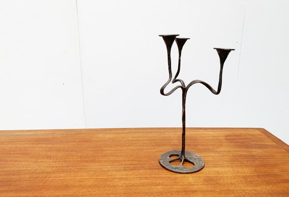 Mid-Century Italian Brutalist Bronze Amadeus Series Candleholder by Kurt Jesch for Fratelli Tonini-UAH-951038