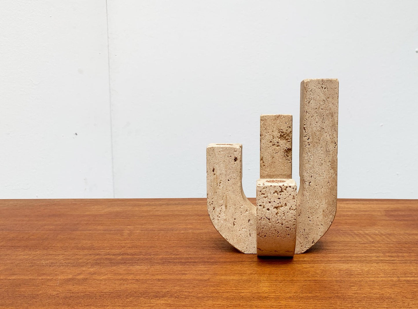 Mid-Century Italian Brutalist Travertine Candleholder by Fratelli Mannelli for Travertine Rapolano