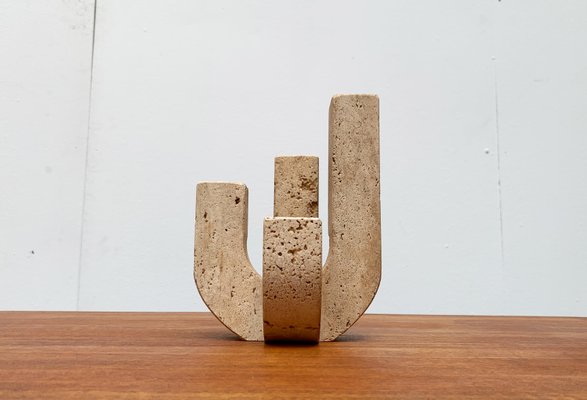 Mid-Century Italian Brutalist Travertine Candleholder by Fratelli Mannelli for Travertine Rapolano-UAH-951002