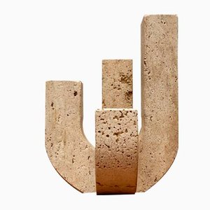 Mid-Century Italian Brutalist Travertine Candleholder by Fratelli Mannelli for Travertine Rapolano-UAH-951002