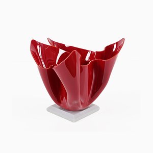 Mid-Century Italian Burgundy Acrylic Glass Napkin Centerpiece, 1980s-JDR-1750908